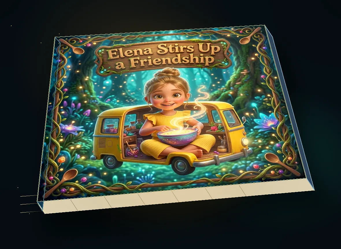 Hardcover Elena Stirs Up a Friendship printed book mockup